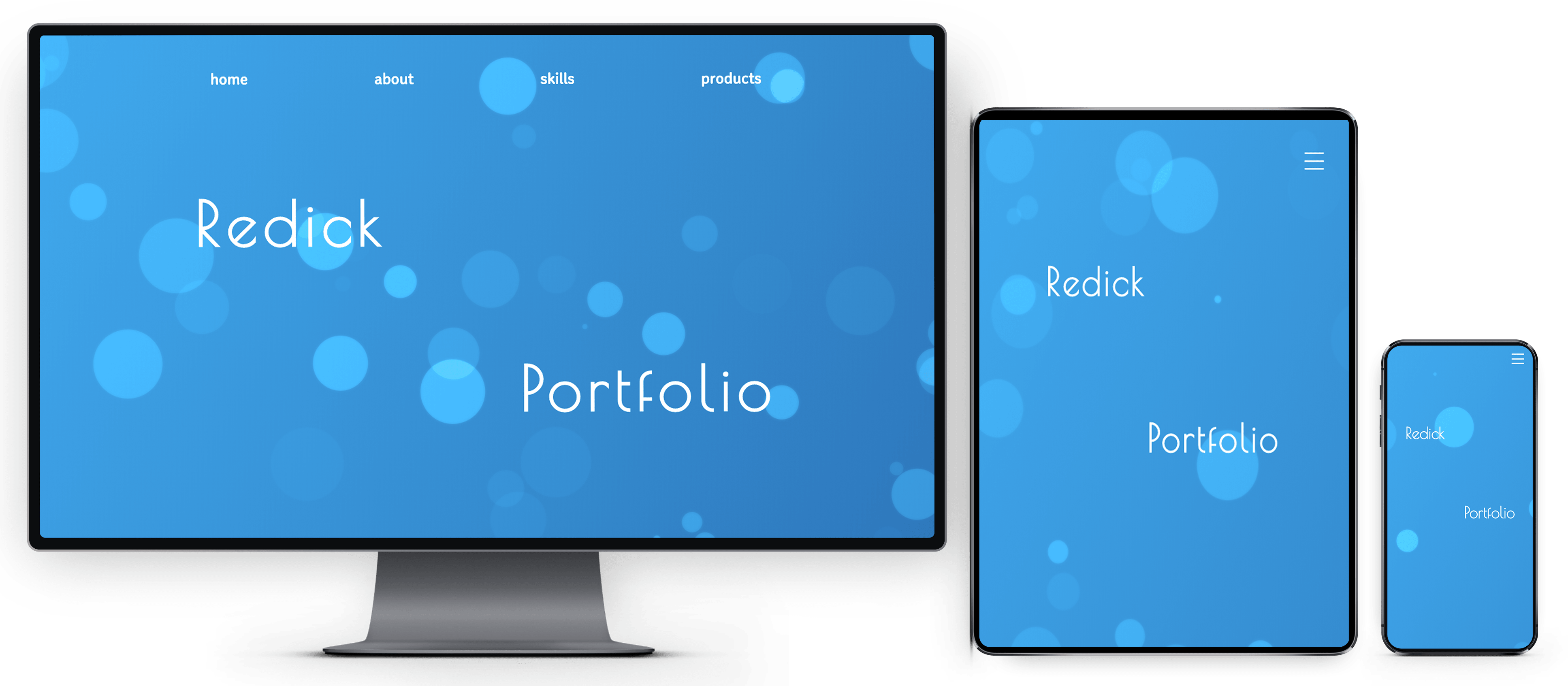 ポートフォリオサイトのモックアップ
